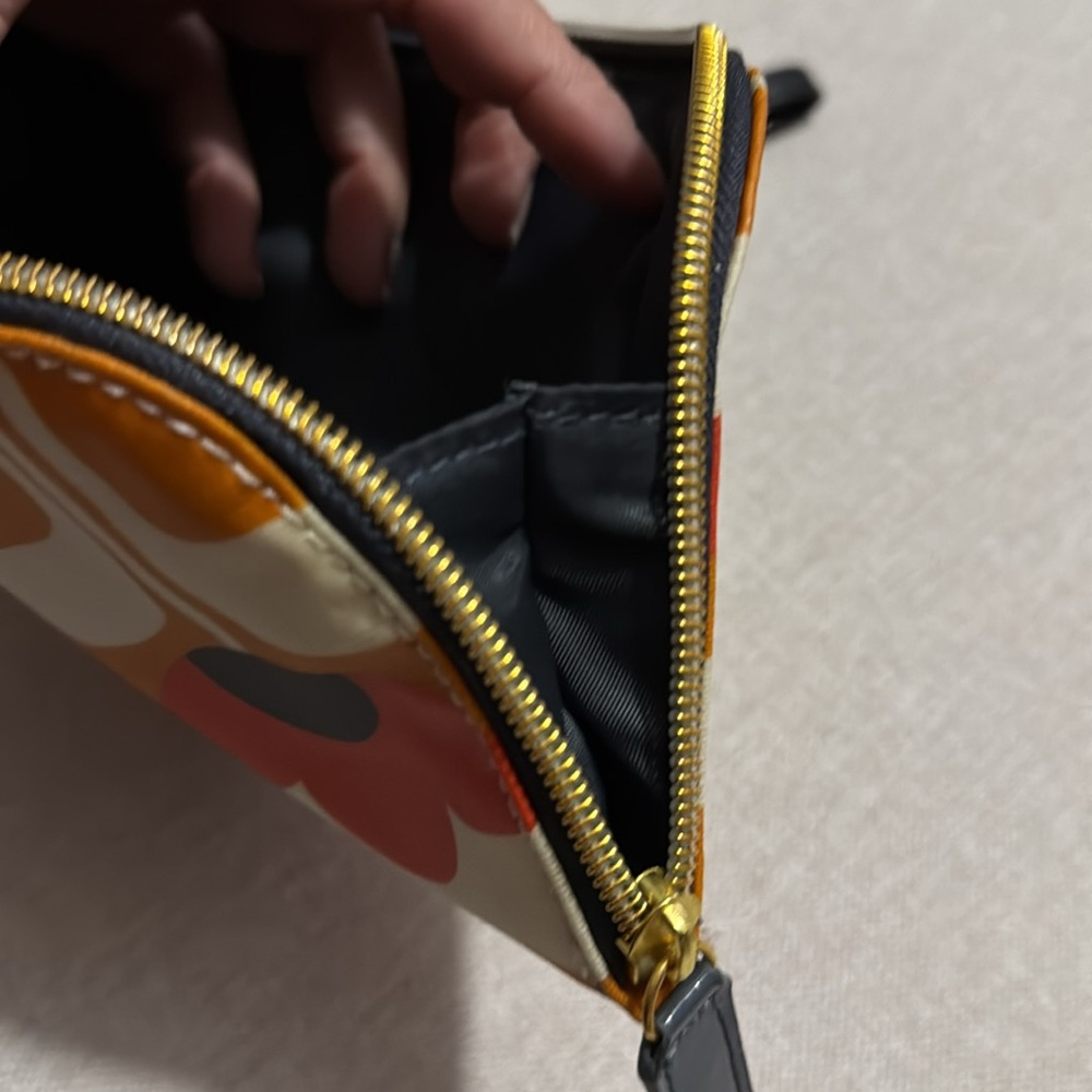 Orla Kiely for Target-Zipper Pouch with Wristlet Strap-Red/Orange/Navy/Cream-GUC - Picture 11 of 14